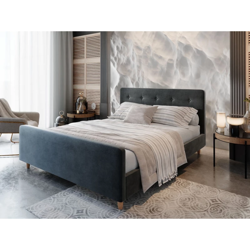 Jednolôžková posteľ s úložným priestorom NESSIE - 90x200, tmavo šedá