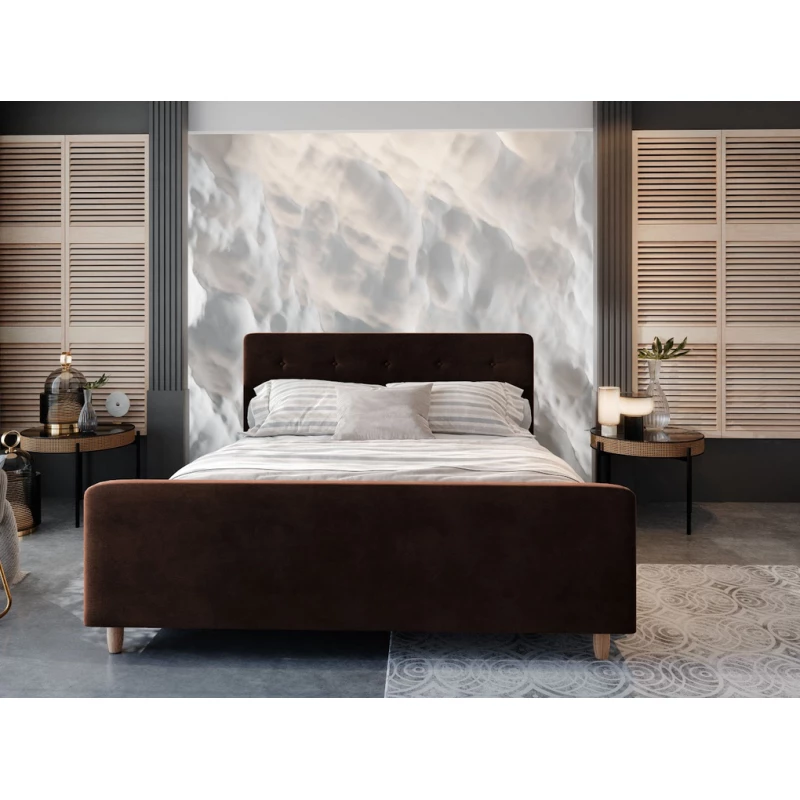 Jednolôžková posteľ s úložným priestorom NESSIE - 120x200, tmavo hnedá