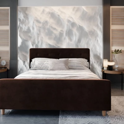 Manželská posteľ s úložným priestorom NESSIE - 160x200, tmavo hnedá