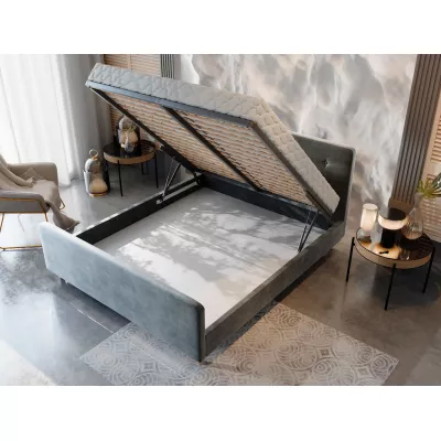 Manželská posteľ s úložným priestorom NESSIE - 180x200, tmavo hnedá