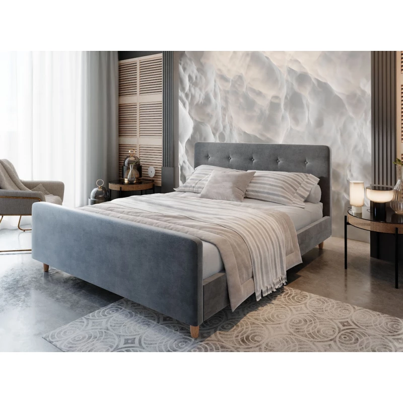 Jednolôžková čalúnená posteľ NESSIE - 90x200, svetlo šedá