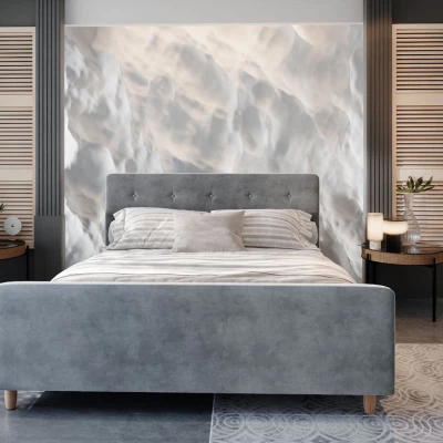 Manželská čalúnená posteľ NESSIE - 180x200, svetlo šedá