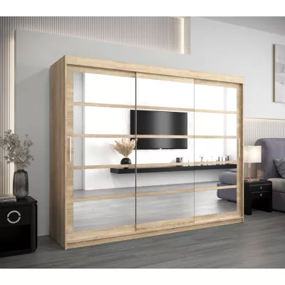 Skriňa s posuvnými dverami LEONA - šírka 250 cm, dub sonoma