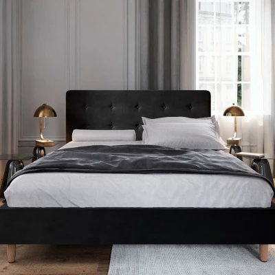 Jednolôžková posteľ s úložným priestorom NOOR 2 - 90x200, čierna