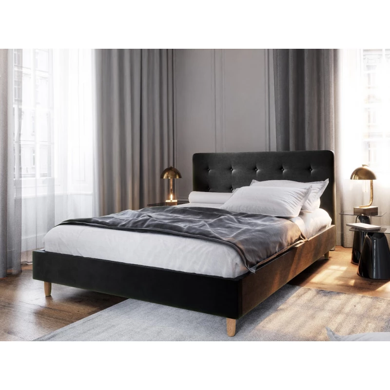 Manželská posteľ s úložným priestorom NOOR - 140x200, čierna
