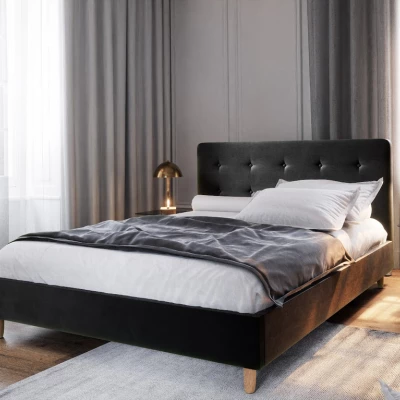 Čalúnená manželská posteľ NOOR - 160x200, čierna