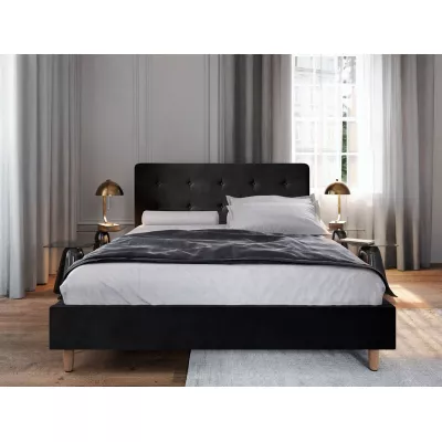 Čalúnená manželská posteľ NOOR - 180x200, čierna