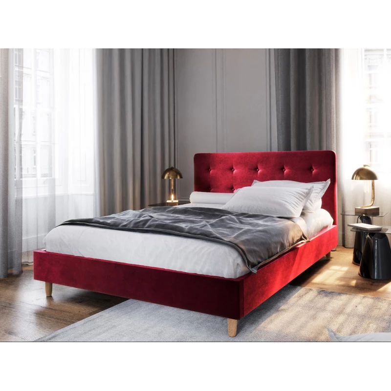 Čalúnená jednolôžková posteľ NOOR - 120x200, červená