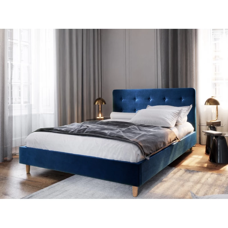 Čalúnená manželská posteľ NOOR - 160x200, modrá