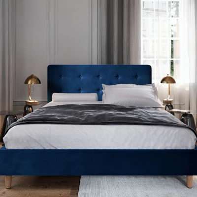 Manželská posteľ s úložným priestorom NOOR - 140x200, modrá