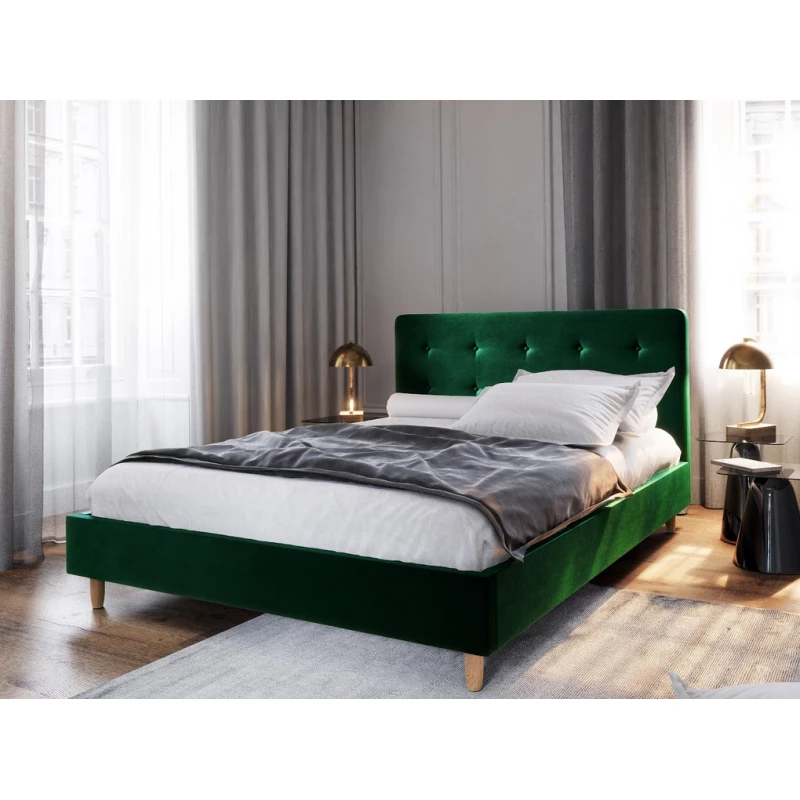Manželská posteľ s úložným priestorom NOOR - 140x200, zelená