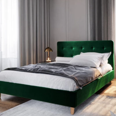 Manželská posteľ s úložným priestorom NOOR - 160x200, zelená