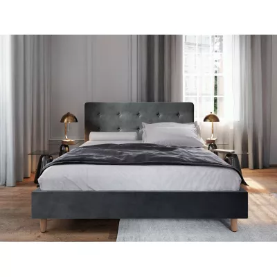 Čalúnená manželská posteľ NOOR - 180x200, tmavo šedá