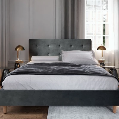 Jednolôžková posteľ s úložným priestorom NOOR 2 - 90x200, tmavo šedá