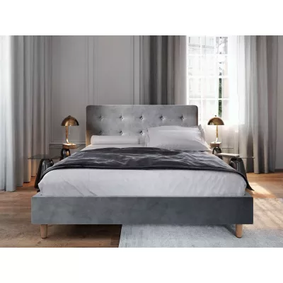 Čalúnená manželská posteľ NOOR - 140x200, svetlo šedá