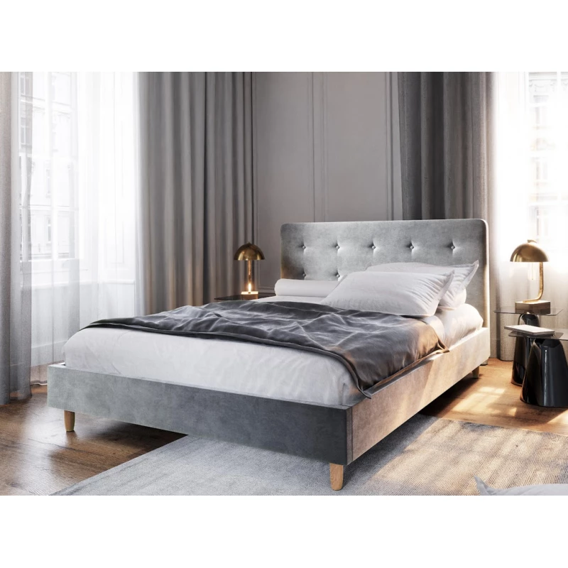 Manželská posteľ s úložným priestorom NOOR - 140x200, svetlo šedá