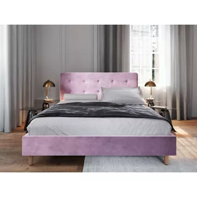 Čalúnená manželská posteľ NOOR - 140x200, ružová