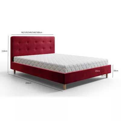 Čalúnená manželská posteľ NOOR - 160x200, ružová
