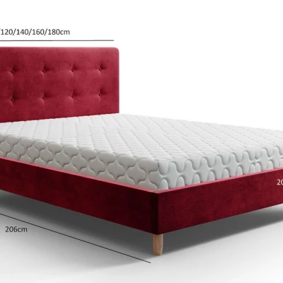 Čalúnená manželská posteľ NOOR - 180x200, ružová