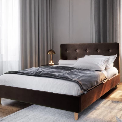 Manželská posteľ s úložným priestorom NOOR 2 - 140x200, tmavo hnedá