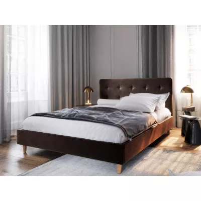 Manželská posteľ s úložným priestorom NOOR - 140x200, tmavo hnedá