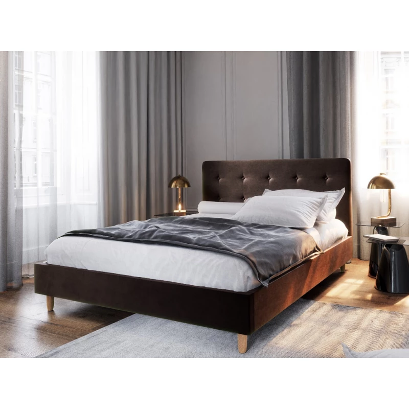 Manželská posteľ s úložným priestorom NOOR - 160x200, tmavo hnedá