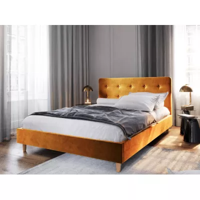 Čalúnená manželská posteľ NOOR - 160x200, horčicová