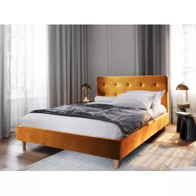 Manželská posteľ s úložným priestorom NOOR 2 - 140x200, horčicová