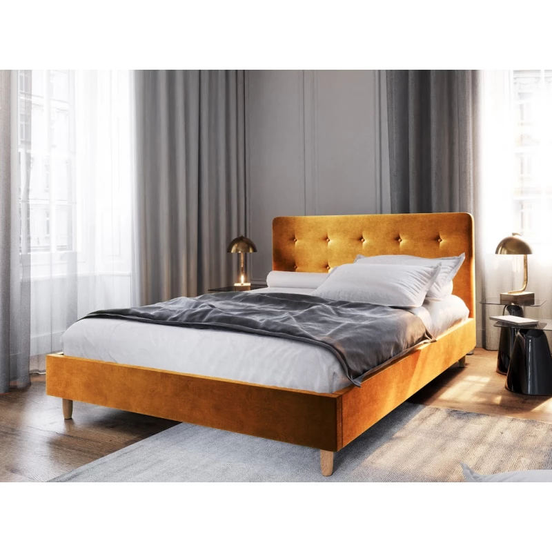 Manželská posteľ s úložným priestorom NOOR - 180x200, horčicová