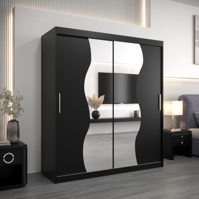 Skriňa s posuvnými dverami REGINA - šírka 180 cm, čierna
