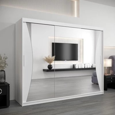 Skriňa s posuvnými dverami AJA - šírka 250 cm, biela