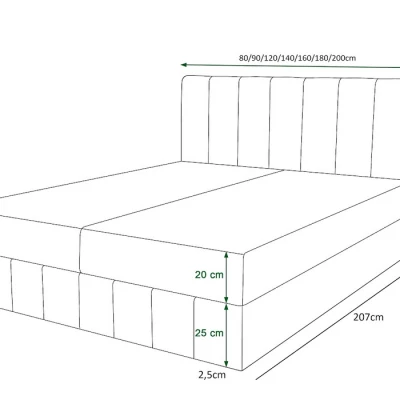 Boxspringová posteľ s úložným priestorom MADLEN COMFORT - 180x200, svetlo grafitová