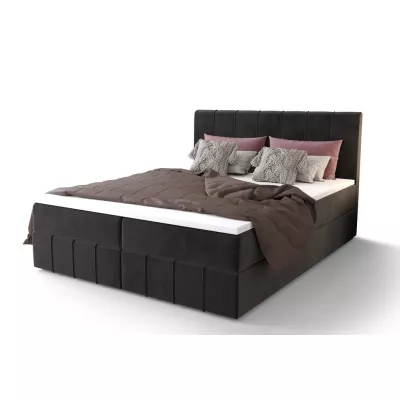 Boxspringová posteľ s úložným priestorom MADLEN COMFORT - 160x200, svetlo grafitová