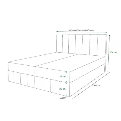 Boxspringová posteľ s úložným priestorom MADLEN COMFORT - 160x200, svetlo grafitová