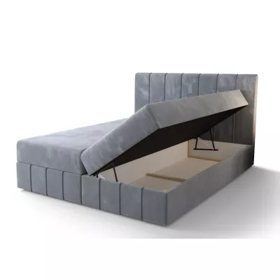 Boxspringová posteľ s úložným priestorom MADLEN COMFORT - 200x200, popolavá
