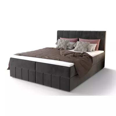 Boxspringová posteľ s úložným priestorom MADLEN COMFORT - 200x200, popolavá