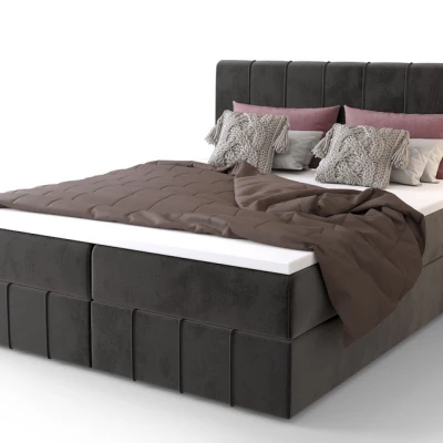 Boxspringová posteľ s úložným priestorom MADLEN COMFORT - 180x200, popolavá