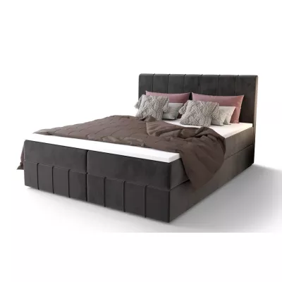 Boxspringová posteľ s úložným priestorom MADLEN COMFORT - 120x200, popolavá