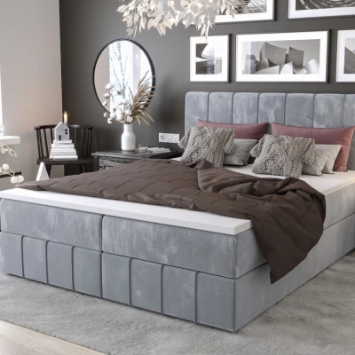 Boxspringová posteľ s úložným priestorom MADLEN COMFORT - 180x200, modrá