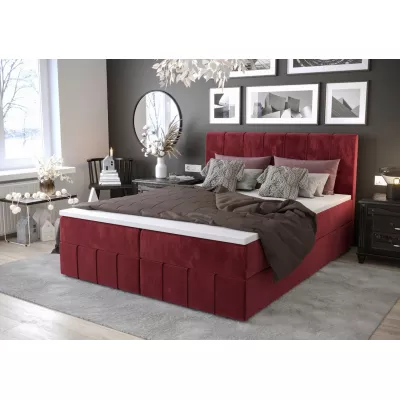 Boxspringová posteľ s úložným priestorom MADLEN COMFORT - 200x200, červená