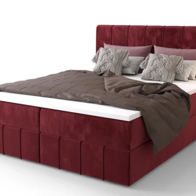 Boxspringová posteľ s úložným priestorom MADLEN COMFORT - 200x200, červená