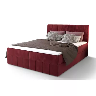 Boxspringová posteľ s úložným priestorom MADLEN COMFORT - 200x200, červená