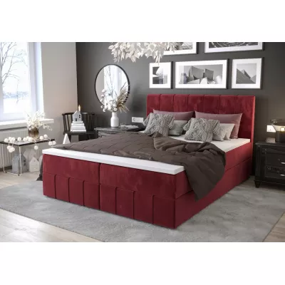 Boxspringová posteľ s úložným priestorom MADLEN - 120x200, červená