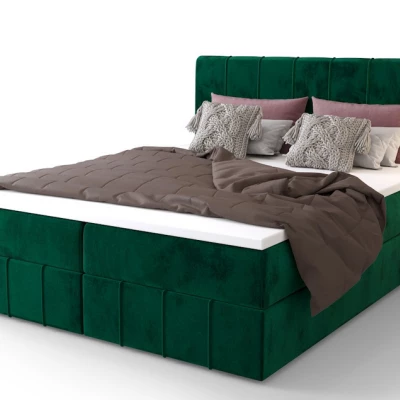 Boxspringová posteľ s úložným priestorom MADLEN COMFORT - 140x200, zelená