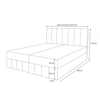 Boxspringová posteľ s úložným priestorom MADLEN - 120x200, zelená