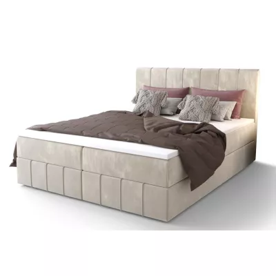 Boxspringová posteľ s úložným priestorom MADLEN COMFORT - 200x200, béžová