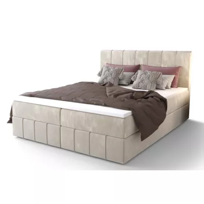 Boxspringová posteľ s úložným priestorom MADLEN COMFORT - 160x200, béžová