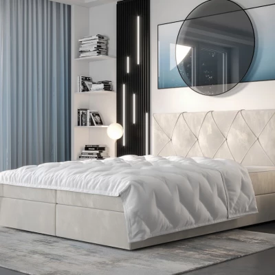 Hotelová posteľ s úložným priestorom LILIEN - 200x200, béžová