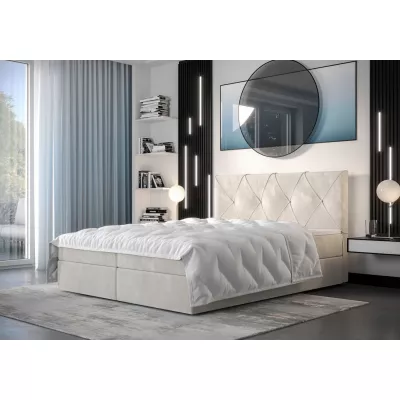 Hotelová posteľ s úložným priestorom LILIEN - 200x200, béžová