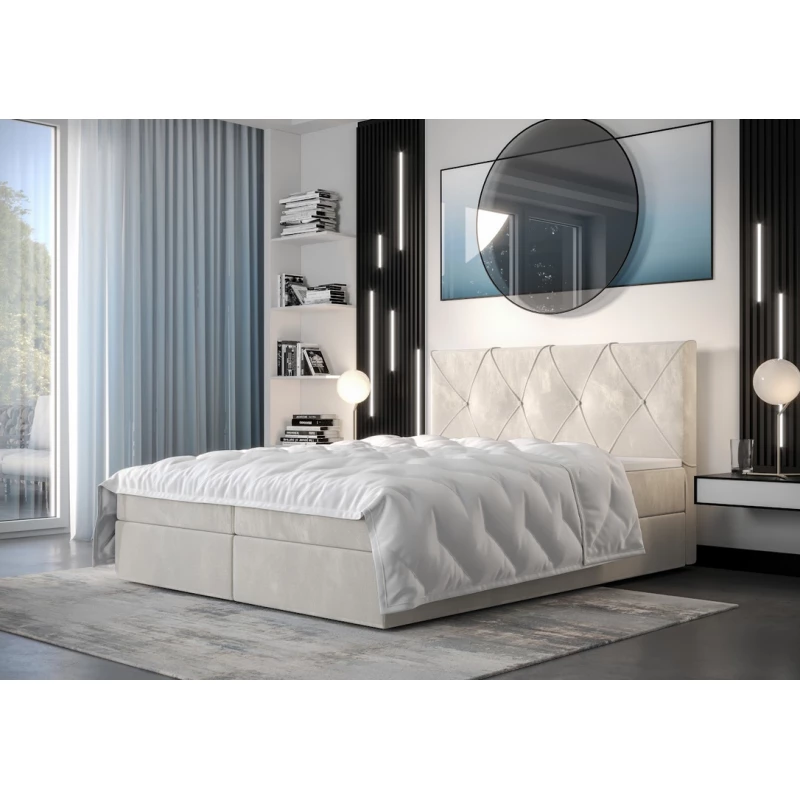 Hotelová posteľ s úložným priestorom LILIEN COMFORT - 200x200, béžová
